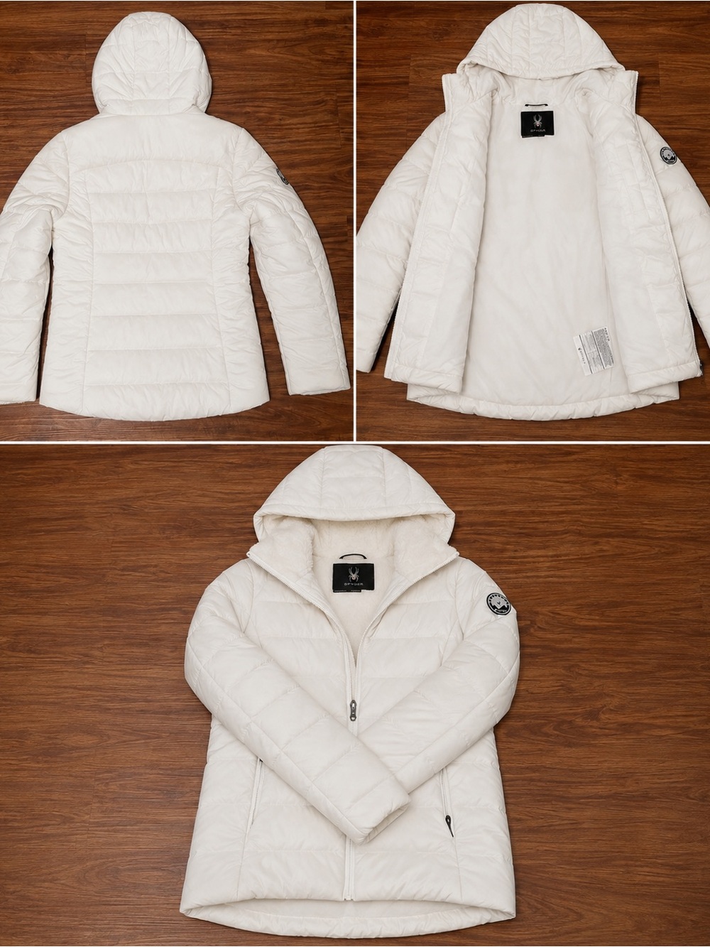 Spyder Women's Hooded Puffer Jacket in White